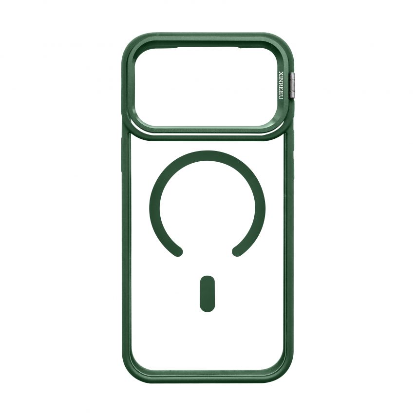 Case with MagSafe for Apple iPhone 17 Pro Max with stand and camera protection green (01)