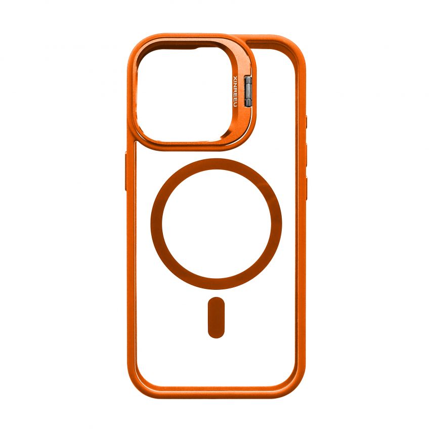 Hülle mit MagSafe für Apple iPhone 17 mit Ständer und Kameraschutz orange (07)