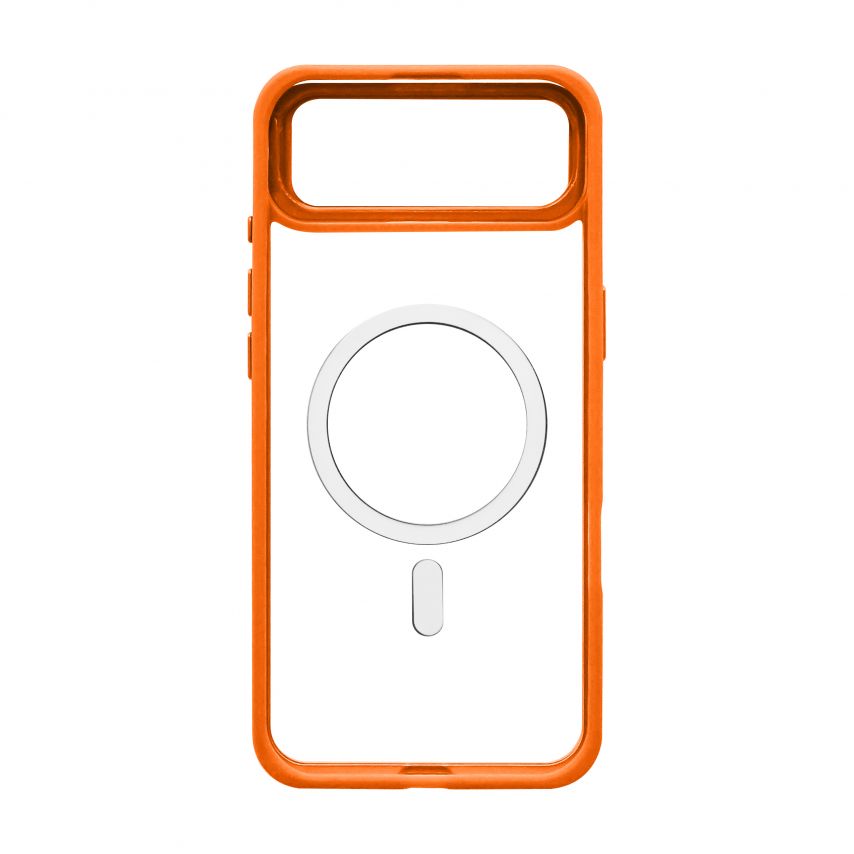 Hülle mit MagSafe für Apple iPhone 17 Air mit Ständer und Kameraschutz orange (07)