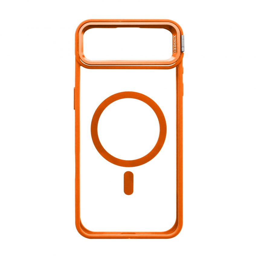 Hülle mit MagSafe für Apple iPhone 17 Air mit Ständer und Kameraschutz orange (07)