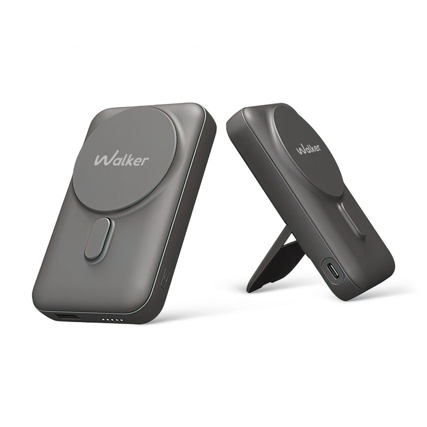 Powerbank WALKER WB-710 10000mAh Magsafe mit Datenkabel USB, Type-C, Lightning schwarz