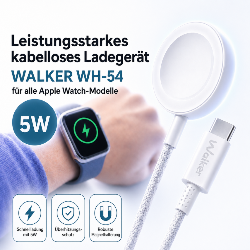 Chargeur sans fil WALKER WH-54 5W pour Apple Watch blanc