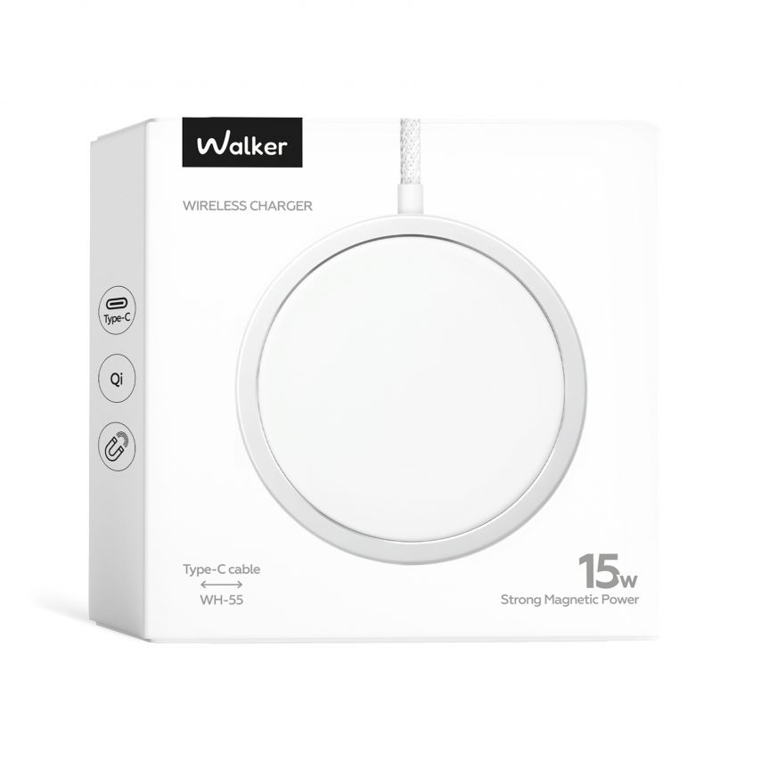 Kabelloses Ladegerät WALKER WH-55 15W Magsafe weiß