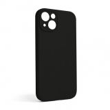 Full Silicone Hülle für Apple iPhone 13 black (17) закрита камера (ohne Logo)