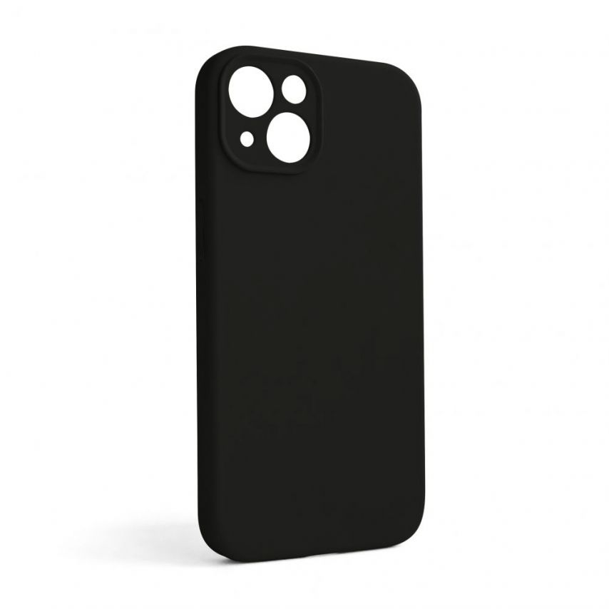 Full Silicone Hülle für Apple iPhone 13 black (17) закрита камера (ohne Logo)