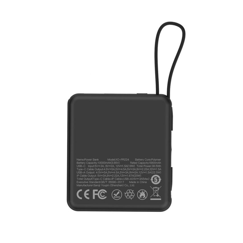 Powerbank XO PR224 10000mAh schwarz