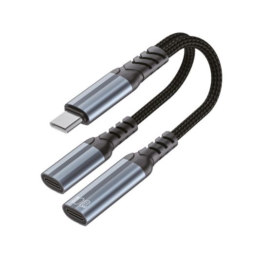Adapter WALKER WA-035 Type-C to Type-C Audio + Type-C 100W grau - Kaufen Sie für 6.00 € in Deutschland