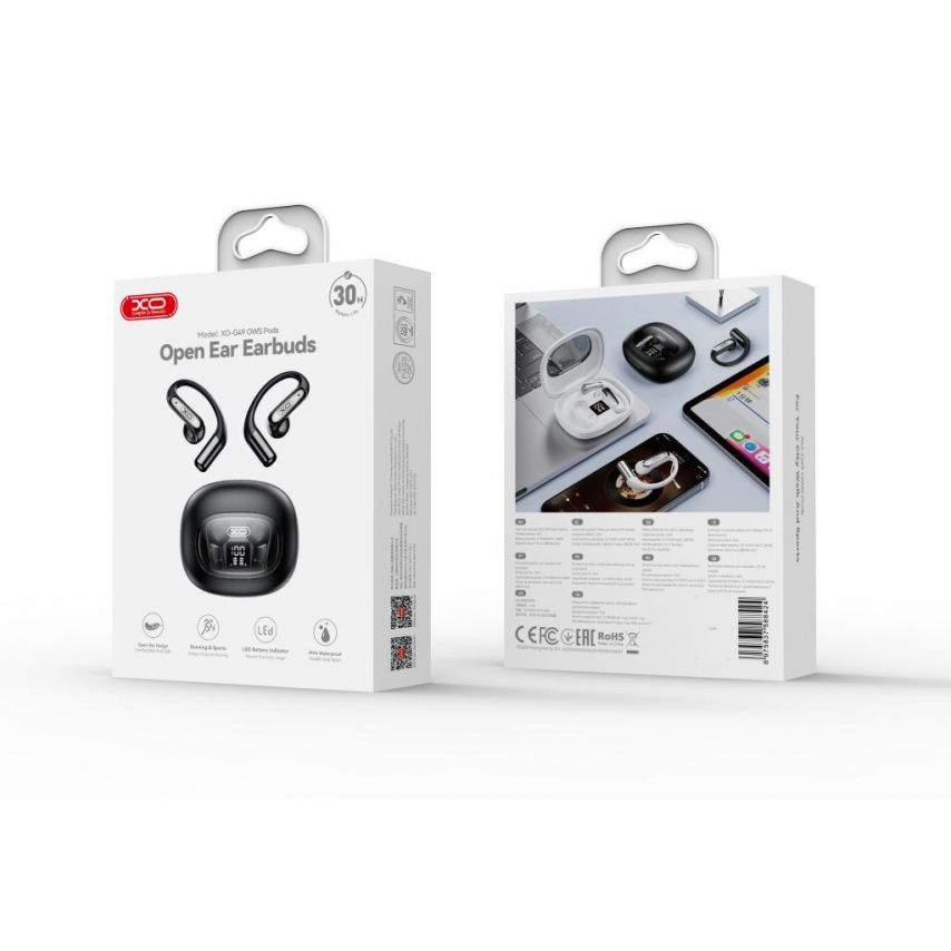 Навушники Bluetooth XO G49 OWS with LED Display black