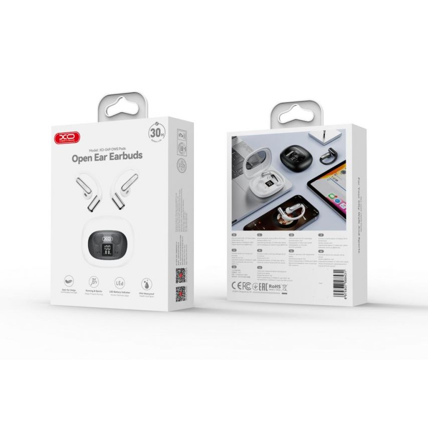Kopfhörer Bluetooth XO G49 OWS mit LED-Display weiß
