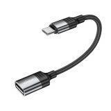 OTG Adapter WALKER WTG-02C USB2.0 to Type-C Kabel 12cm schwarz/grau