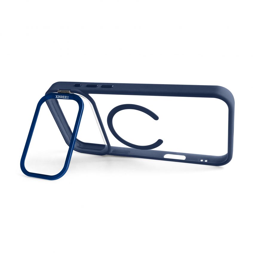 Hülle mit MagSafe für Apple iPhone 18 Pro Max mit Ständer und Kameraschutz dark blue (04)