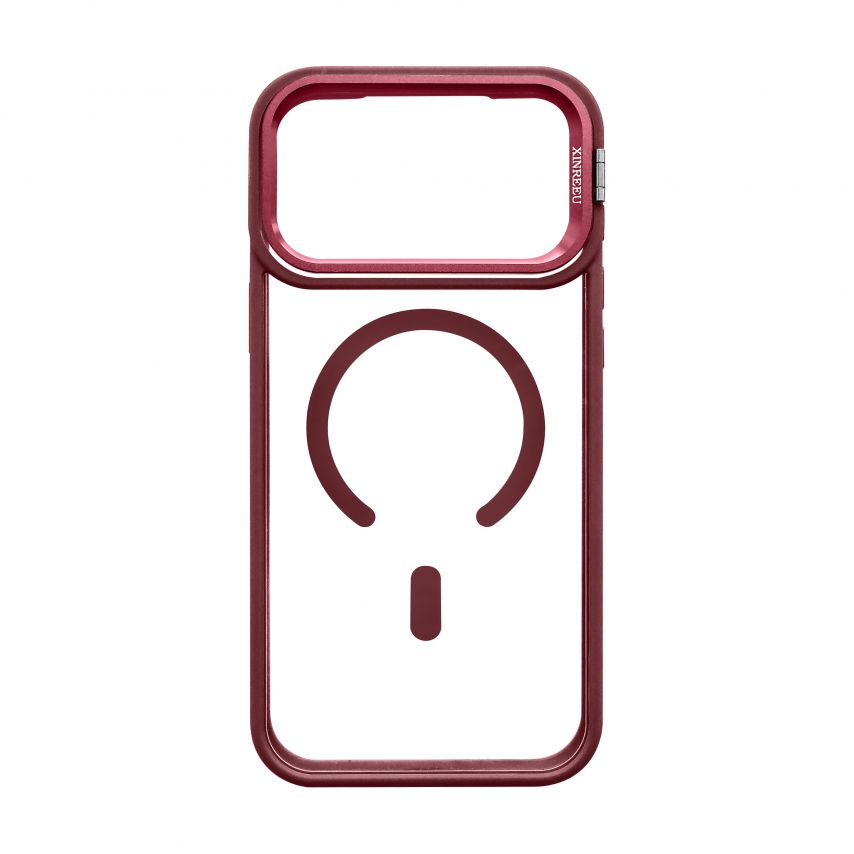Hülle mit MagSafe für Apple iPhone 18 Pro Max mit Ständer und Kameraschutz bordo (05)