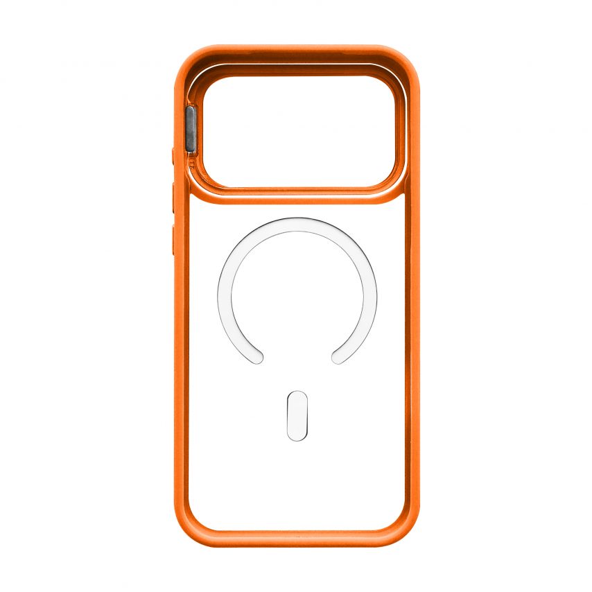 Hülle mit MagSafe für Apple iPhone 18 Pro Max mit Ständer und Kameraschutz orange (07)