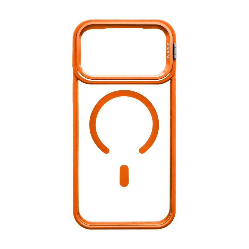 Hülle mit MagSafe für Apple iPhone 18 Pro Max mit Ständer und Kameraschutz orange (07)