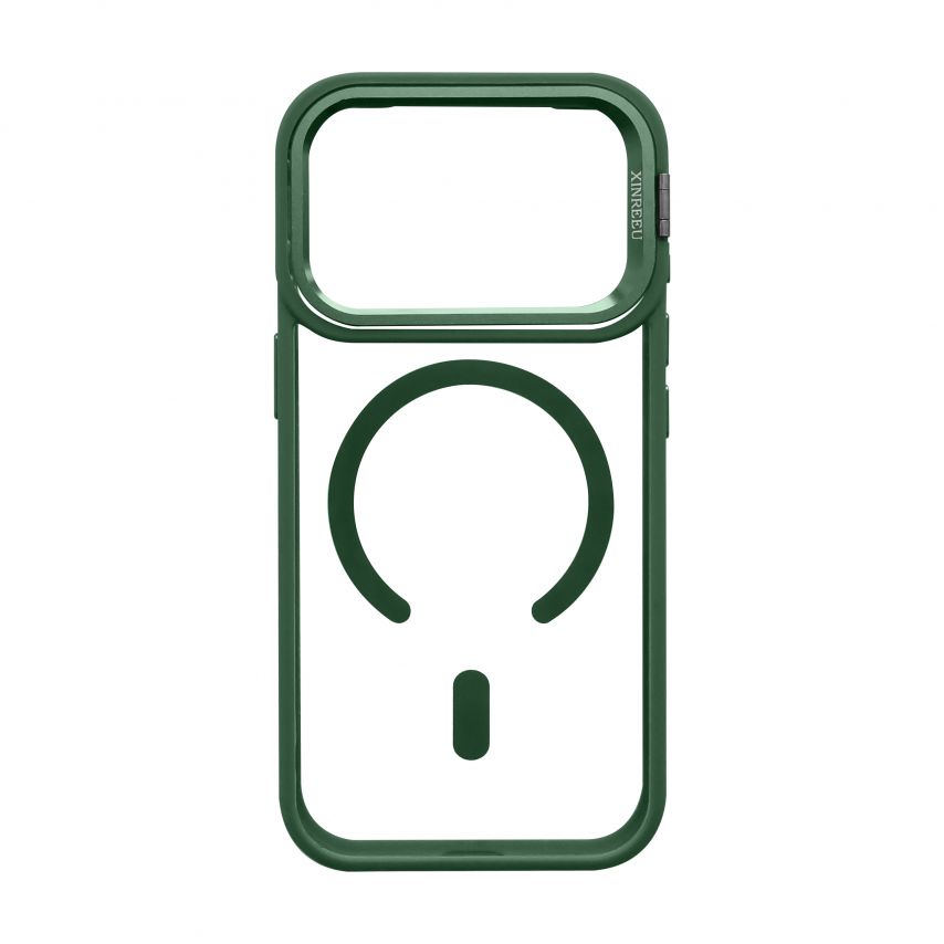 Hülle mit MagSafe für Apple iPhone 18 Pro mit Ständer und Kameraschutz green (01)