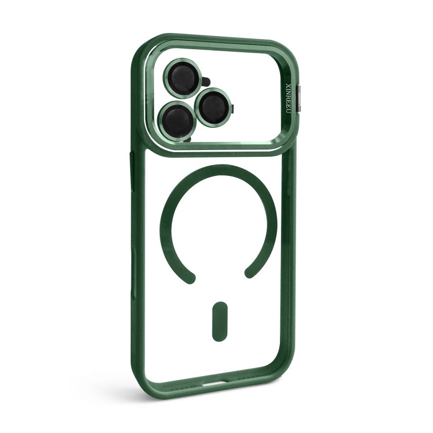 Hülle mit MagSafe für Apple iPhone 18 Pro mit Ständer und Kameraschutz green (01)