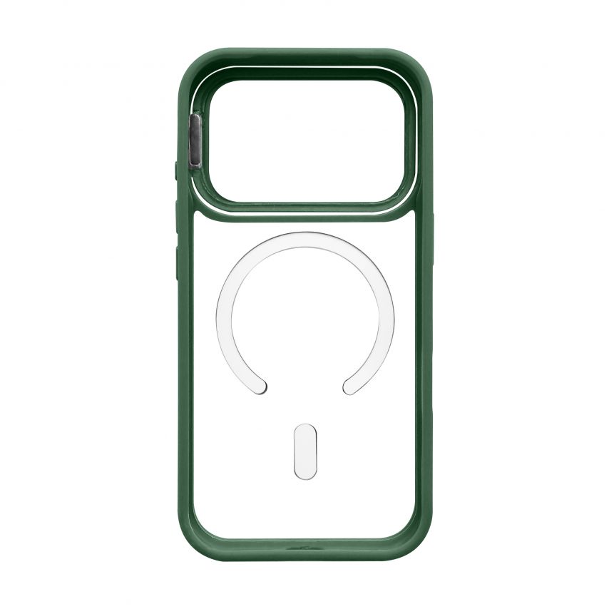 Hülle mit MagSafe für Apple iPhone 18 Pro mit Ständer und Kameraschutz green (01)