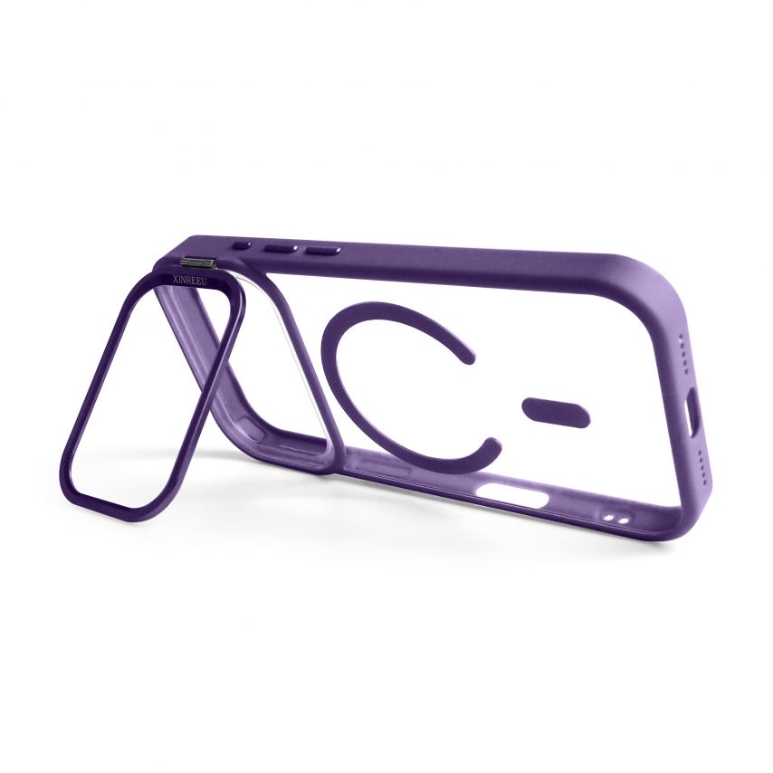 Hülle mit MagSafe für Apple iPhone 18 Pro mit Ständer und Kameraschutz violet (02)