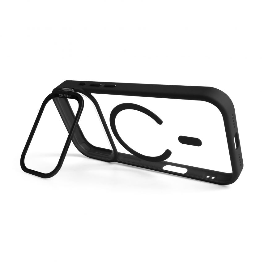 Hülle mit MagSafe für Apple iPhone 18 Pro mit Ständer und Kameraschutz black (03)