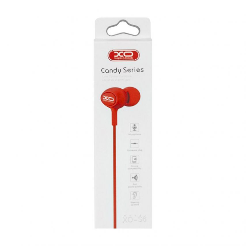 Earphones XO S6 red