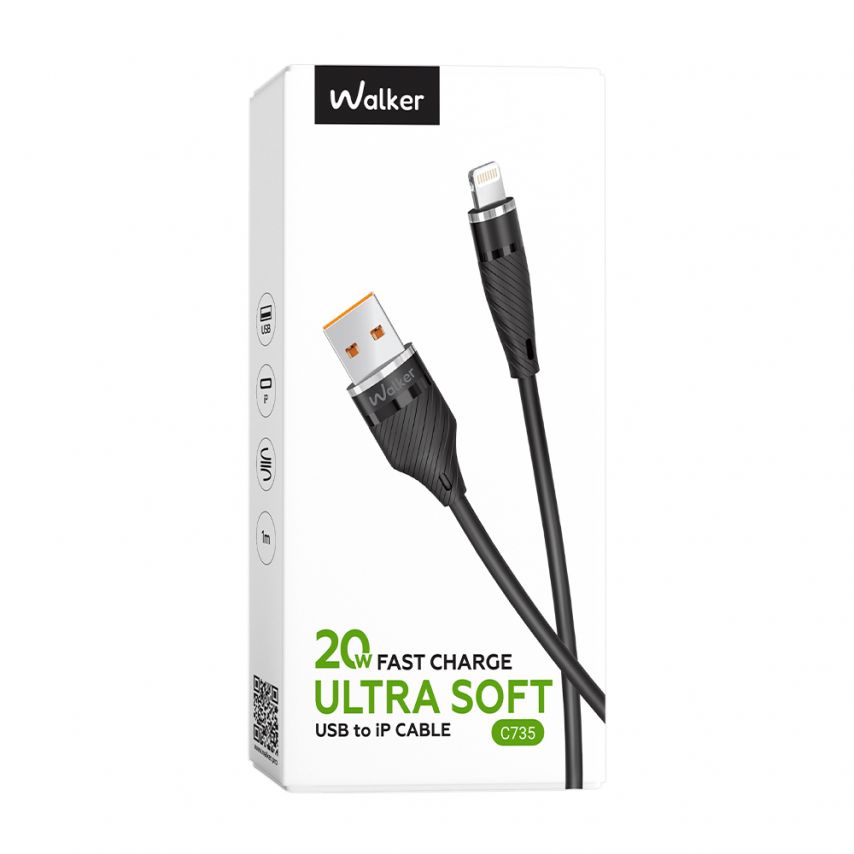 USB cable WALKER C735 Lightning black