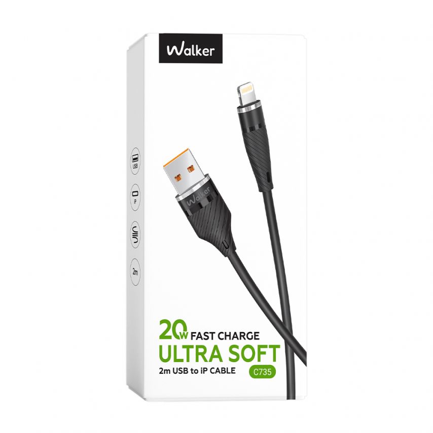 USB cable WALKER C735 Lightning 2m black