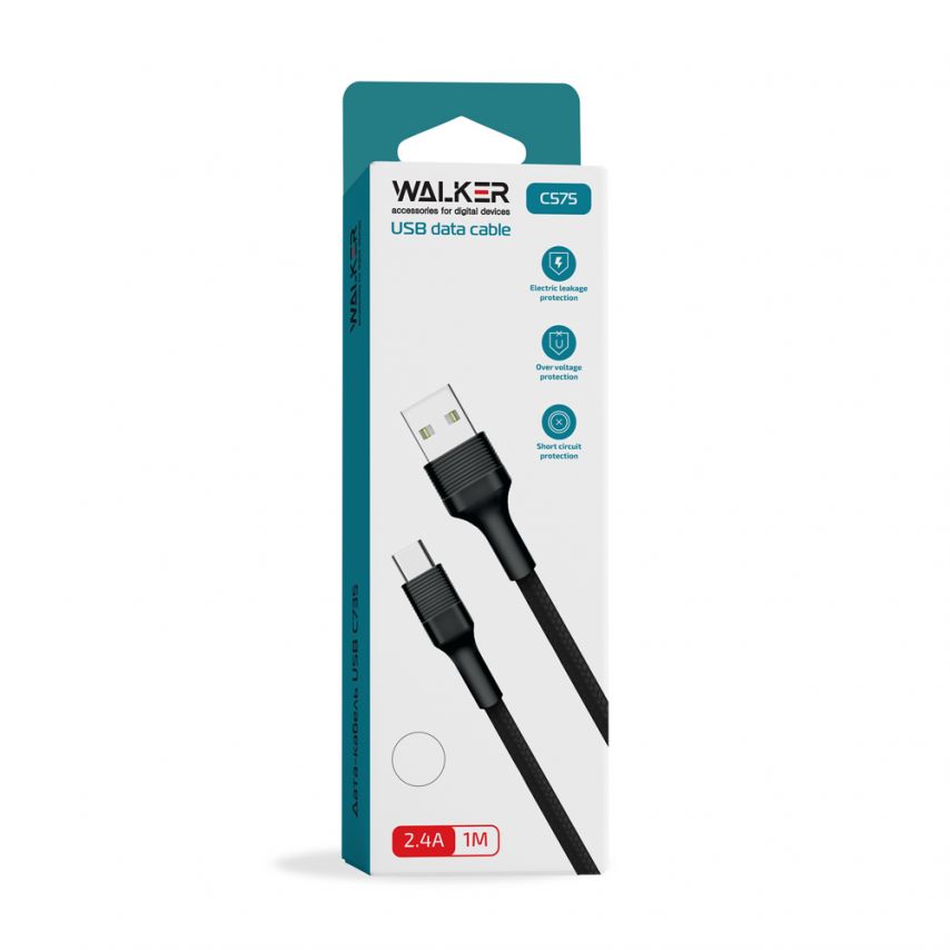 USB-Kabel WALKER C575 Type-C schwarz