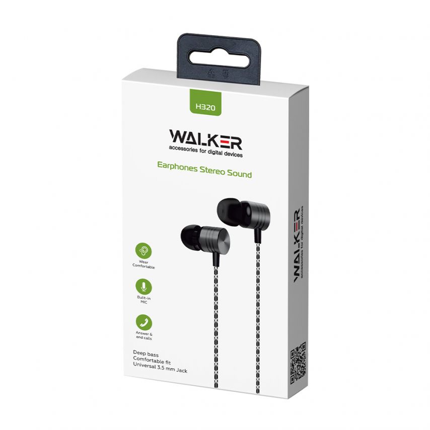 Earphones WALKER H320 black/grey