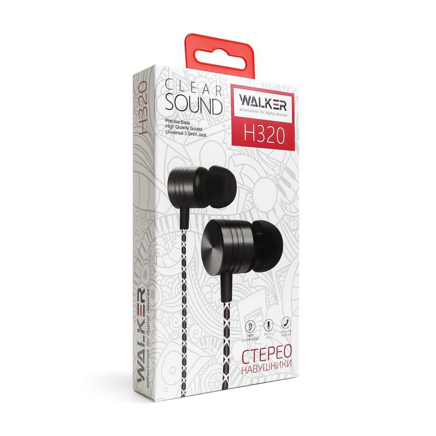 Earphones WALKER H320 black/grey