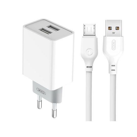 Netzladegerät (Adapter) 2in1 XO L65 2USB / 2.4А + Datenkabel USB - Micro weiß - Kaufen Sie für 0.00 € in Deutschland Netzladegerät (Adapter) 2in1 XO L65 2USB / 2.4А + Datenkabel USB - Micro weiß - Kaufen Sie für 0.00 € in Deutschland