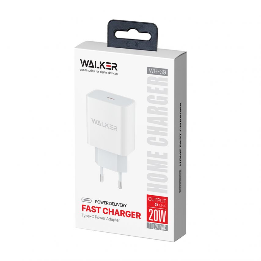 Netzladegerät (Adapter) WALKER WH-39 PD / 3A / 20W weiß