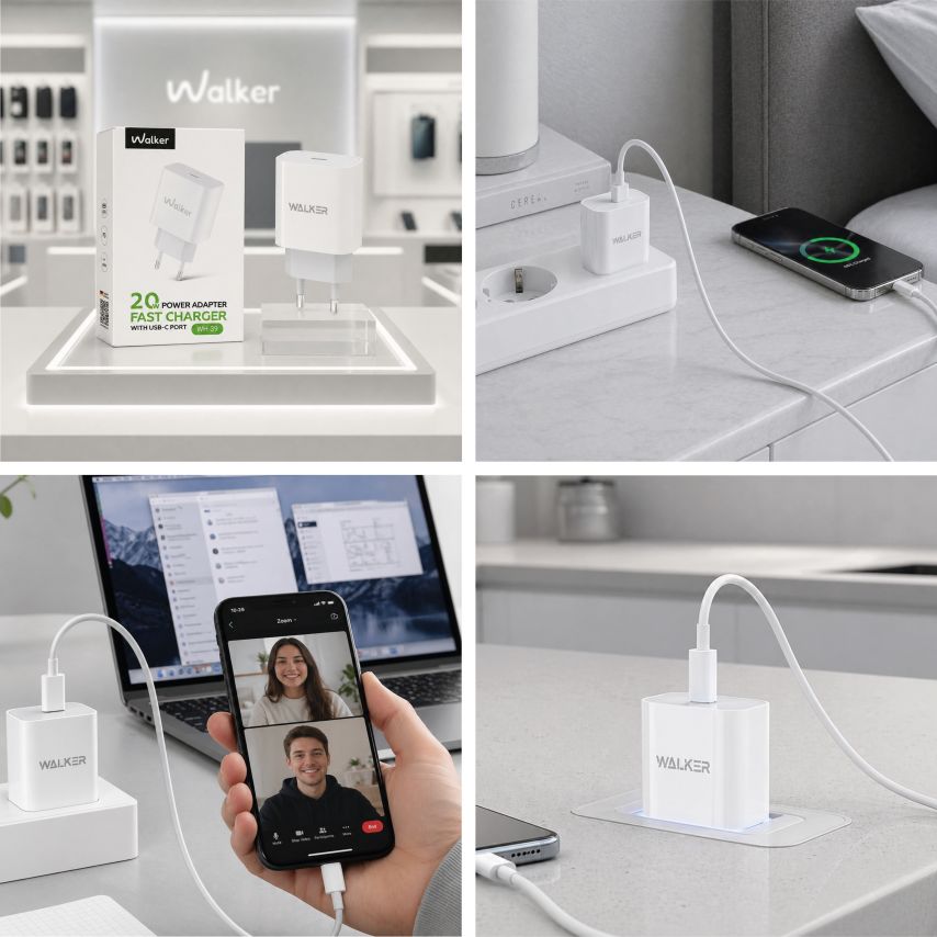 Chargeur secteur (Аdaptateur) WALKER WH-39 PD / 3A / 20W blanc