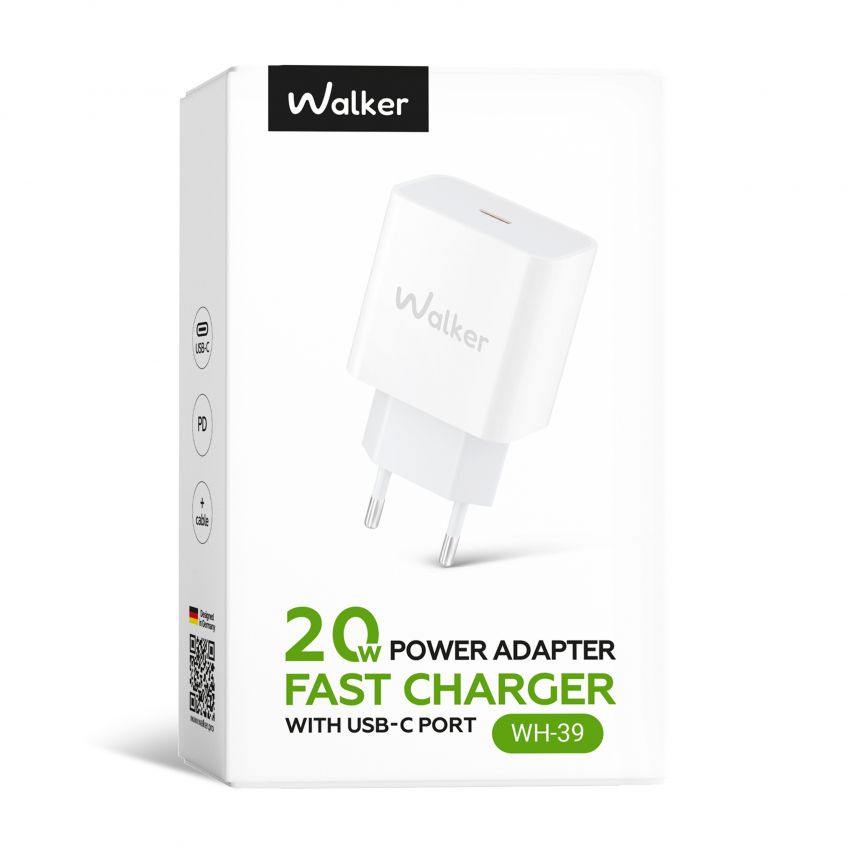 Chargeur secteur (Аdaptateur) WALKER WH-39 PD / 3A / 20W blanc