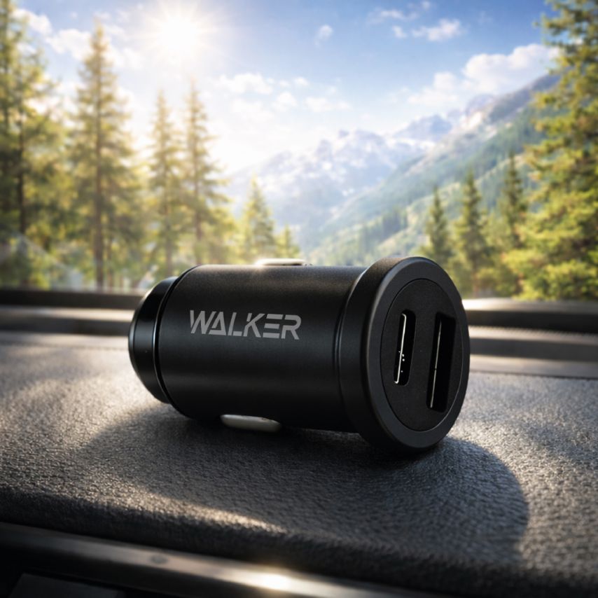 Autoladegerät (Adapter) WALKER WCR-25 PD_3A / QC3.0_3A / 36W schwarz