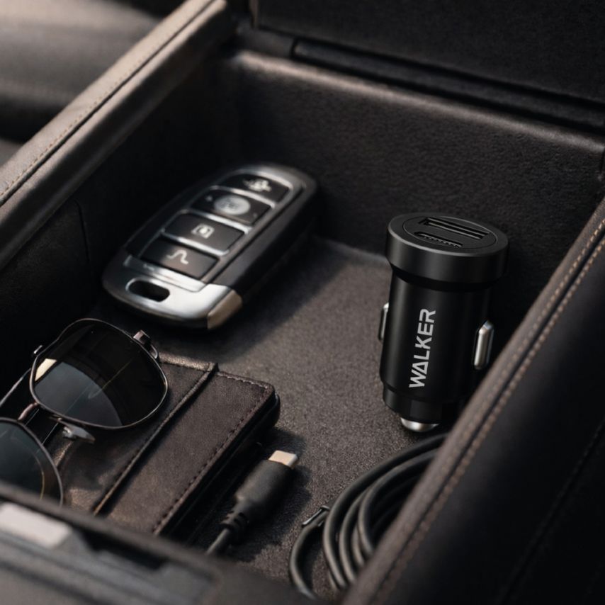 Autoladegerät (Adapter) WALKER WCR-25 PD_3A / QC3.0_3A / 36W schwarz