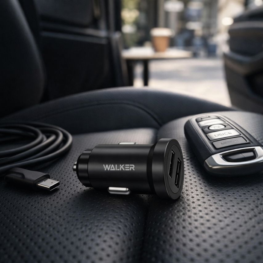 Autoladegerät (Adapter) WALKER WCR-25 PD_3A / QC3.0_3A / 36W schwarz