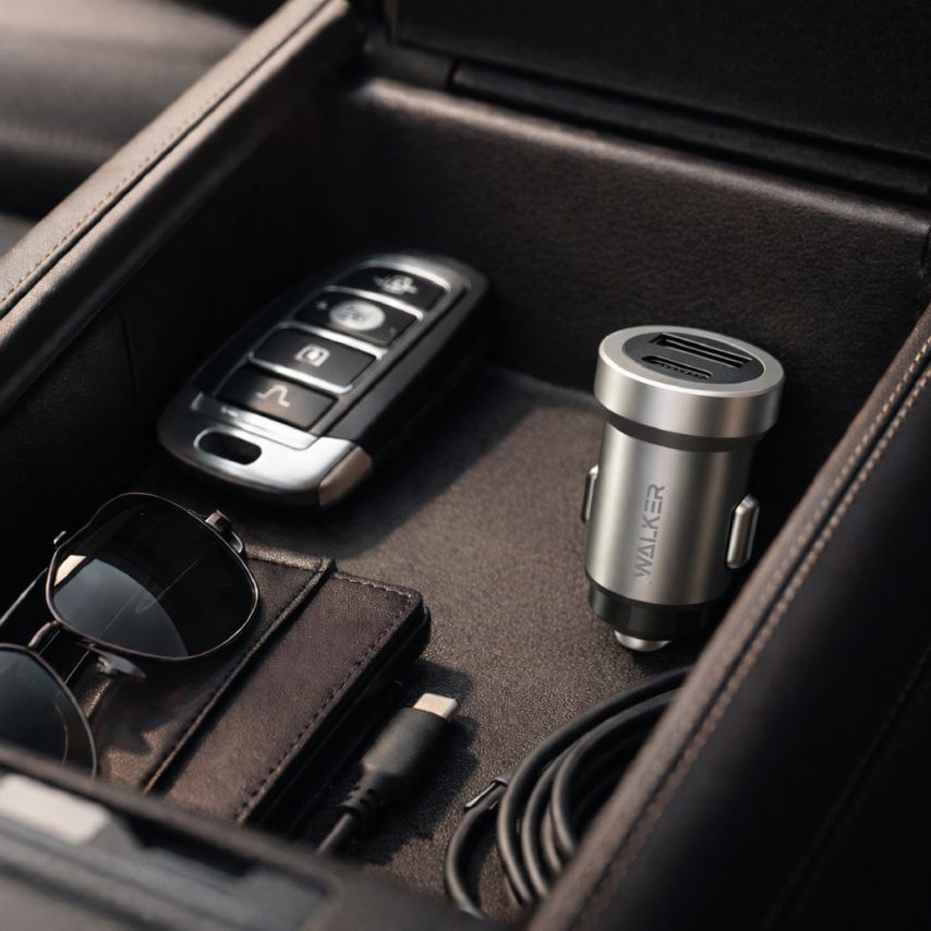 Autoladegerät (Adapter) WALKER WCR-25 PD_3A / QC3.0_3A / 36W grau