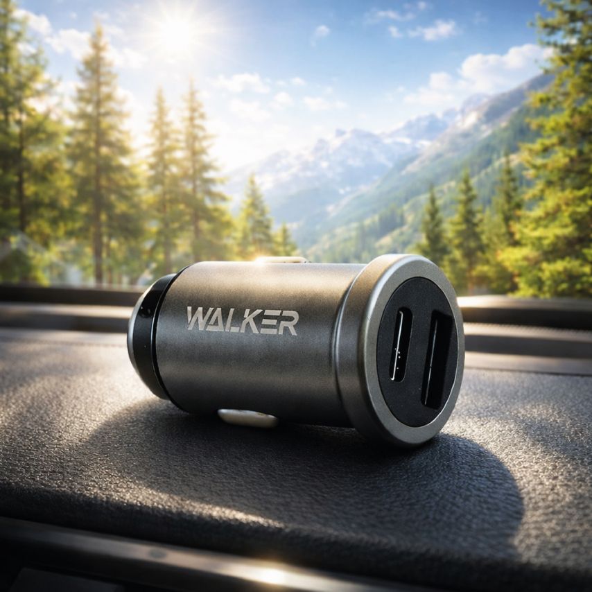 Autoladegerät (Adapter) WALKER WCR-25 PD_3A / QC3.0_3A / 36W grau