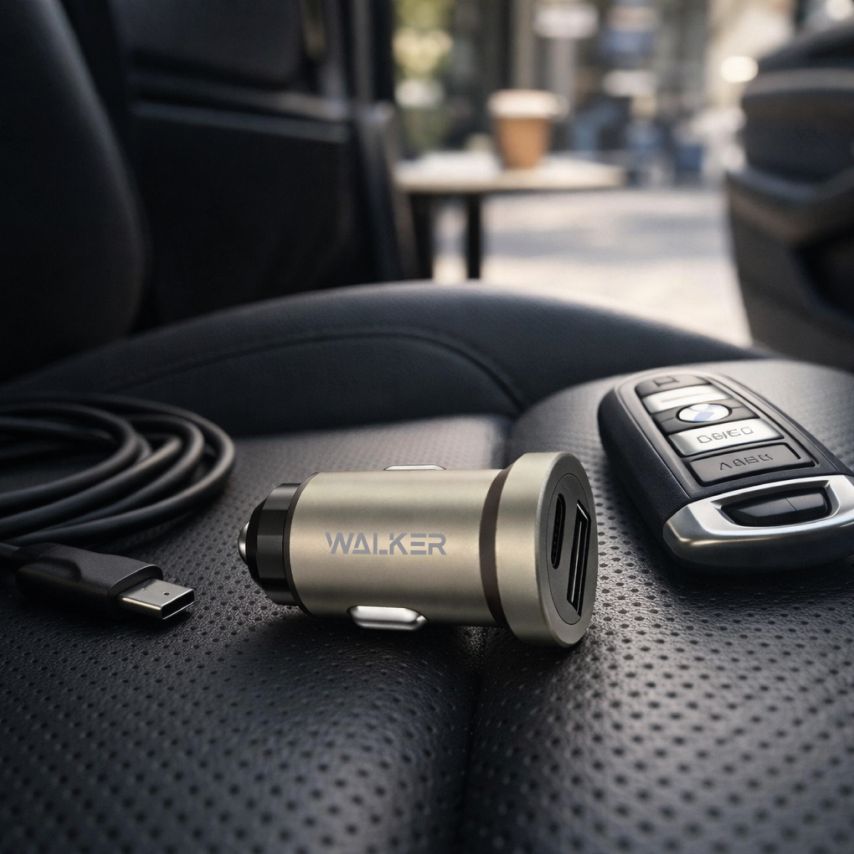 Autoladegerät (Adapter) WALKER WCR-25 PD_3A / QC3.0_3A / 36W grau