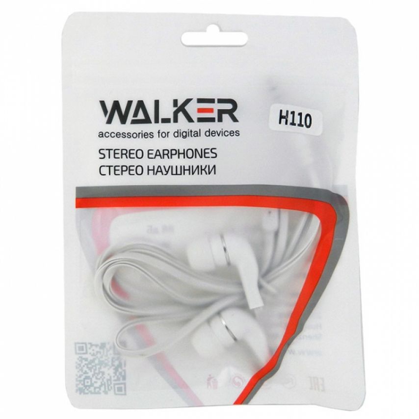 Earphones WALKER H110 white (tech.pack)