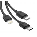 Cable USB 3in1 XO NB103 Micro/Type-C/Lightning Quick Charge 2.1A black