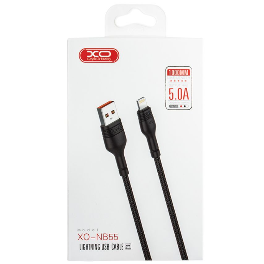 USB cable XO NB55 Lightning 5A black