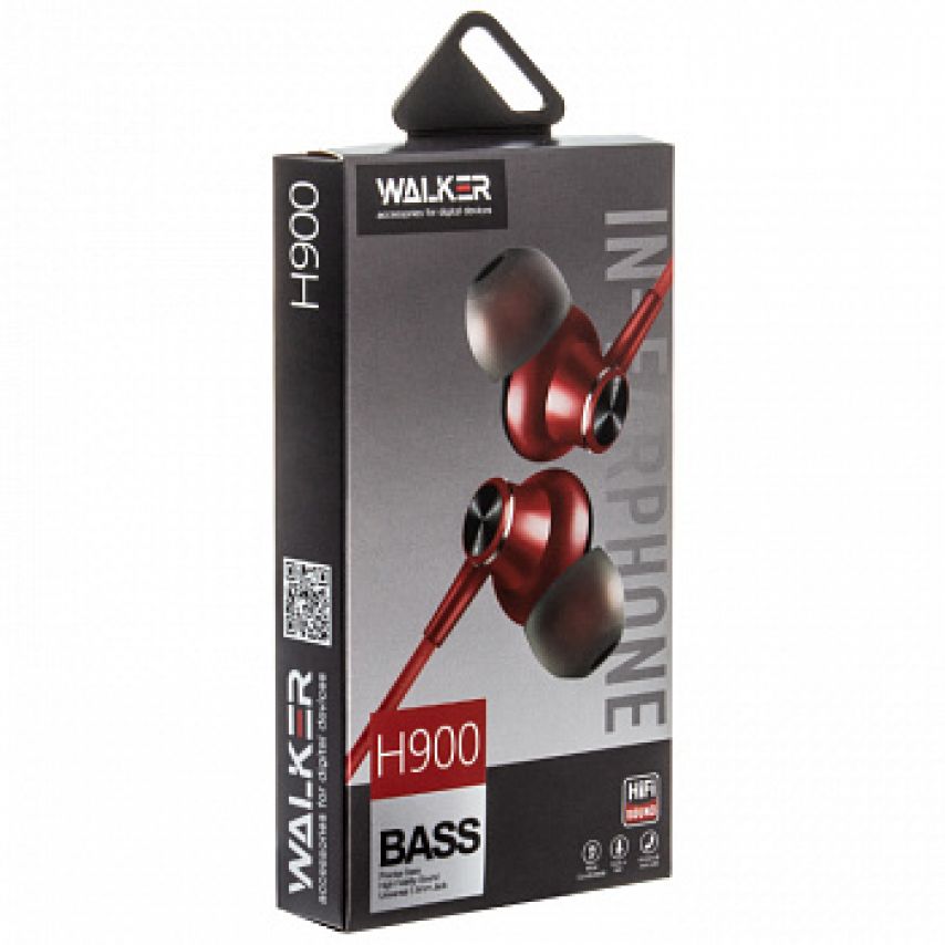 Earphones WALKER H900 red