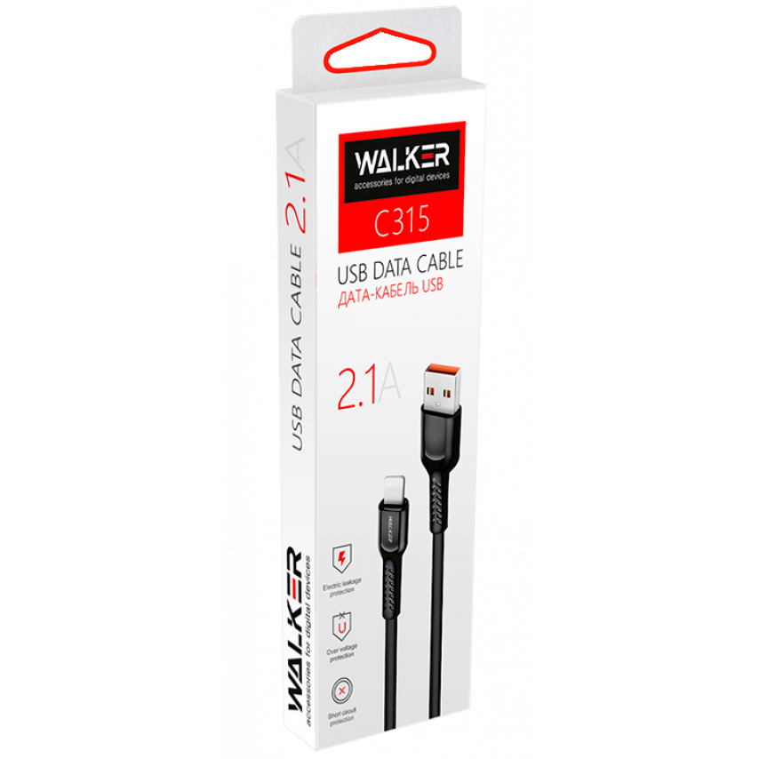 USB cable WALKER C315 Lightning black