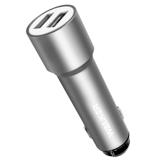 Autoladegerät (adapter) WALKER WCR-22 2USB 1.0А / 2.4A silber