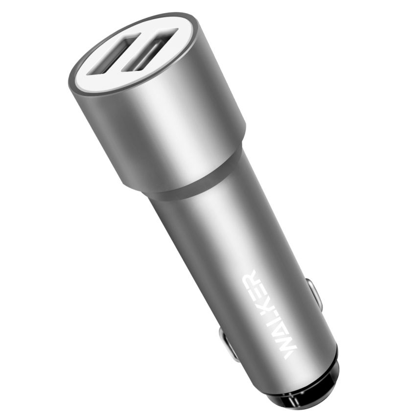 Autoladegerät (adapter) WALKER WCR-22 2USB 1.0А / 2.4A silber