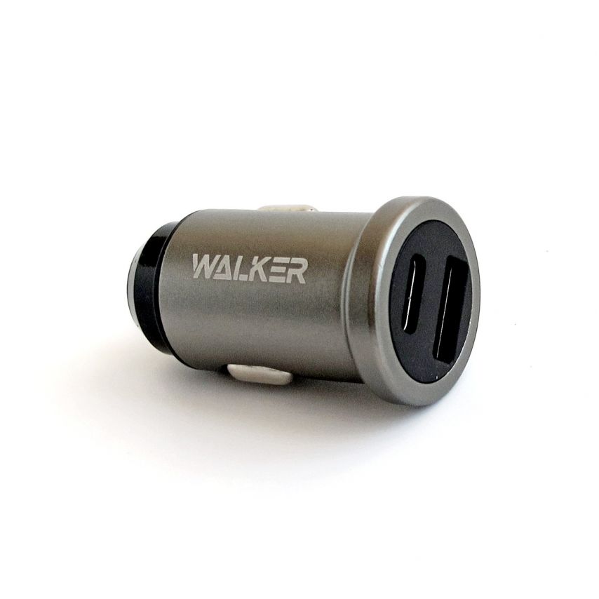 Autoladegerät (Adapter) WALKER WCR-25 PD_3A / QC3.0_3A / 36W grau